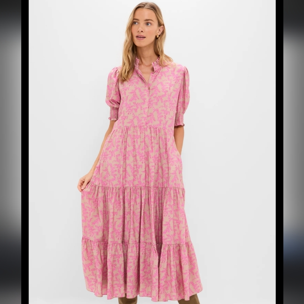 Tuckernuck Pink Printed Tiered Maxi Dress